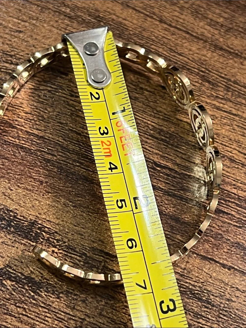 Up Cycled Gold Emblem Link Bracelet